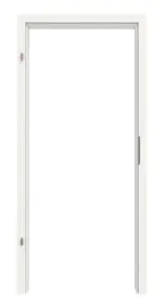 Frontansicht von Zarge für Wohnungseingangstüren Verkehrsweiß RAL 9016 Lack mit eckiger Kante - Huga