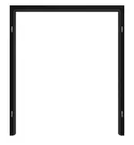 Frontansicht von Doppelflügel-Zarge Schwarz RAL 9005 Lack mit eckiger Kante - Hörmann