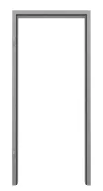 Frontansicht von der Aluminium-Umfassungszarge RAL 9006 Trend mit eckiger Kante für Holztüren - Küffner