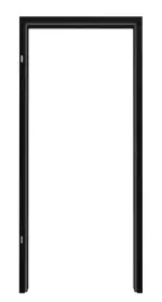 Frontansicht von der Aluminium-Umfassungszarge RAL 9005 Trend mit eckiger Kante für Ganzglastüren - Küffner