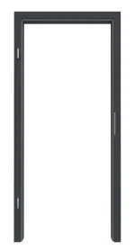 Frontansicht von Zarge für Rauchschutztüren Anthrazit RAL 7016 Lack mit runder Kante - Hörmann