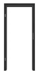 Frontansicht von HUGA Zarge Anthrazit ähnlich RAL 7016 Mattlack mit runder Kante