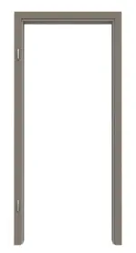 Frontansicht von HUGA Zarge Taupe Mattlack mit runder Kante