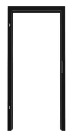 Frontansicht von Zarge für Rauchschutztüren Schwarz RAL 9005 Lack mit runder Kante - Hörmann