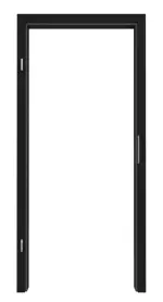 Frontansicht von Zarge Schwarz RAL 9005 Mattlack mit runder Kante - Hörmann