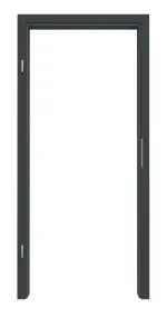 Frontansicht von HUGA Zarge Ultramatt Anthrazit Versio mit runder Kante