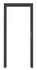 Frontansicht von Zarge für Wohnungseingangstüren Anthrazit RAL 7016 Lack mit runder Kante - Huga