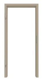 Frontansicht von HUGA Zarge Ultramatt Taupe Versio mit runder Kante