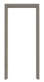 Frontansicht von Zarge für Wohnungseingangstüren Taupe RAL 7048 Lack mit runder Kante - Huga