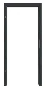 Frontansicht von GARANT Zarge für Objektinnentüren U12000SD Vulkanschwarz GHK08 mit eckiger Kante