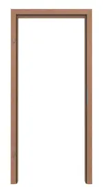 Frontansicht von LEBO Zarge für Wohnungseingangstür Ami. Kirschbaum Matt Echtholzfurniert mit eckiger Kante 