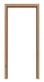 Frontansicht von LEBO Zarge für Wohnungseingangstür Euro Eiche geplankt Matt Echtholzfurniert mit eckiger Kante 