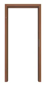 Frontansicht von LEBO Zarge für Schallschutztür Sapeli Matt Echtholzfurniert mit eckiger Kante 