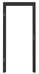 Frontansicht von WESTAG Zarge Lunit Schwarz (ähnl. RAL 9004) WestaLack mit eckiger Kante