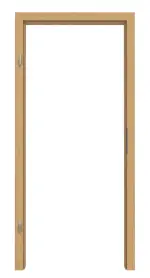 Frontansicht von Massivholzzarge Eiche astarm mit Gehrung Profil A