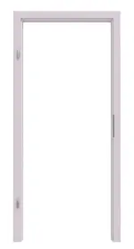 Frontansicht von Massivholzzarge Fichte astarm weiß pigmentiert mit Gehrung Profil A