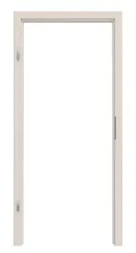 Frontansicht von Massivholzzarge Fichte astig weiß pigmentiert mit Gehrung Profil A