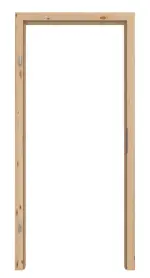 Frontansicht von Massivholzzarge Kiefer astig mit Gehrung Profil A