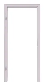 Frontansicht von Massivholzzarge Fichte astarm weiß pigmentiert profiliert Profil B