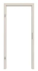 Frontansicht von Massivholzzarge Fichte astig weiß pigmentiert profiliert Profil B