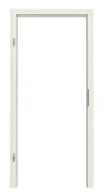 Frontansicht von Massivholzzarge Nordische Fichte astarm gebürstet weiß lackiert profiliert Profil B