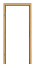 Frontansicht von Massivholzzarge Eiche astarm ohne Gehrung Profil C