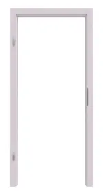 Frontansicht von Massivholzzarge Fichte astarm weiß pigmentiert ohne Gehrung Profil C