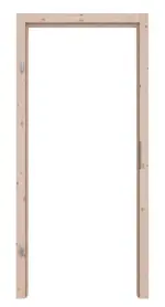 Frontansicht von Massivholzzarge Fichte astig ohne Gehrung Profil C