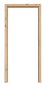 Frontansicht von Massivholzzarge Kiefer astig ohne Gehrung Profil C