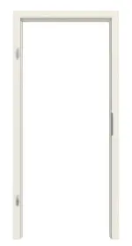 Frontansicht von Massivholzzarge Nordische Fichte astarm gebürstet weiß lackiert ohne Gehrung Profil C