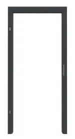 Frontansicht von LEBO Zarge für Wohnungseingangstüren Ultramatt Anthrazit ähnl. RAL 7016 Versio mit runder Kante