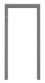 Frontansicht von LEBO Zarge Ultramatt Hygge Grau ähnl. RAL 7037 Versio mit runder Kante