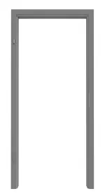 Frontansicht von LEBO Zarge für Wohnungseingangstüren Ultramatt Hygge Grau ähnl. RAL 7037 Versio mit runder Kante
