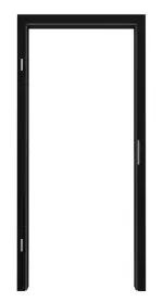 Frontansicht von LEBO Zarge Ultramatt Schwarz ähnl. RAL 9005 Versio mit runder Kante