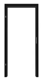 Frontansicht von LEBO Zarge für Wohnungseingangstüren Ultramatt Schwarz ähnl. RAL 9005 Versio mit runder Kante