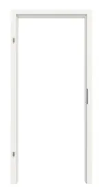 Frontansicht von LEBO Zarge für Wohnungseingangstüren Ultramatt Weiß ähnl. RAL 9016 Versio mit runder Kante