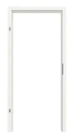 Frontansicht von LEBO Zarge für Wohnungseingangstüren Durat Weiß 9016 mit runder Kante