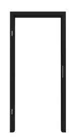 Frontansicht von CLASSEN Zarge Uni Schwarz CPL mit abgerundeter Kante