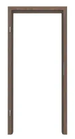 Frontansicht von HÖRMANN Zarge Ami. Nussbaum geplankt Matt Echtholzfurnier mit eckiger Kante