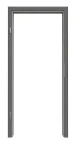 Frontansicht von Huga Zarge Hygge grau RAL 7037 Duradecor mit runder Kante