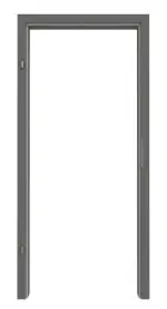 Frontansicht von Huga Holz-Zarge für Rauchschutztüren Hygge grau RAL 7037 Duradecor Basic mit Rundkante