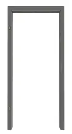 Frontansicht von Huga Zarge für Wohnungseingangstüren Hygge grau RAL 7037 Lack mit runder Kante