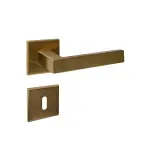 INTERSTEEL Zimmertürgarnitur Q 05 Messing matt mit Quadratrosette BB