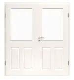 Bild von Provence Typ 4004-LA Klassik Weiß Doppelflügeltür mit Zarge, Glasöffnung - Westag