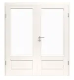 Bild Provence Typ 4004-Q-LA Klassik Weiß Doppelflügeltür mit Zarge, Glasausschnitt- Westag