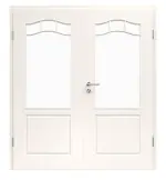 Provence Typ 4002-B-LA Sprosse 8 Klassik Weiß Doppelflügeltür Zarge, Glasöffnung - Westag