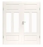 Bild Provence Typ 4004-Q-2LA Weißlack Doppelflügeltür mit Zarge, Glasausschnitt - Westag