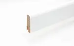 Sockelleiste 18 x 58 x 2400 mm Massivholz rund weiß lackiert Clip-Nut