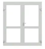 Frontansicht in RAL 7035 von Frontansicht db703 von Innentür-Set 2-flg. Aluminium Rohrrahmentür ES 50 mit LA-02 inkl. Blockzarge - Hörmann