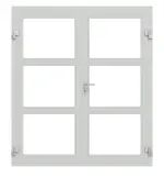 Frontansicht in RAL 7035 von Innentür-Set 2-flg. Aluminium Rohrrahmentür ES 50 mit LA-03 inkl. Blockzarge - Hörmann